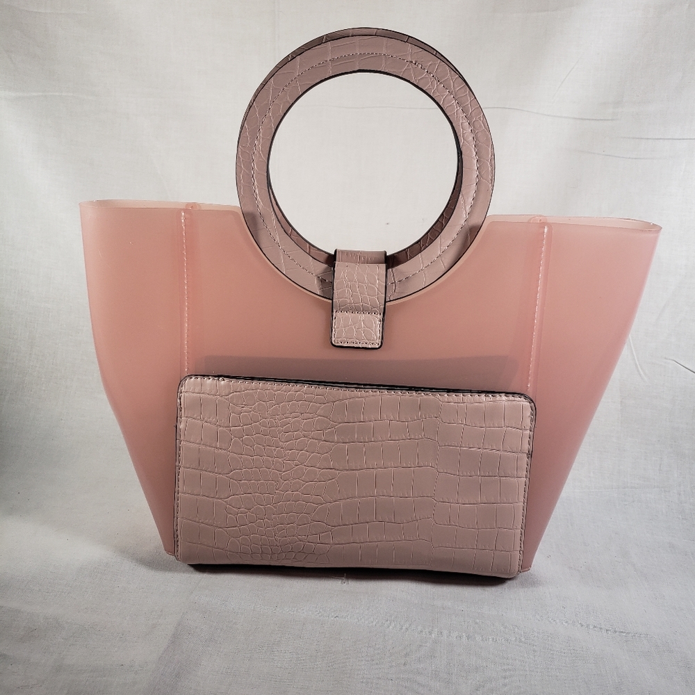 Vince Camuto totes bag clear light pink